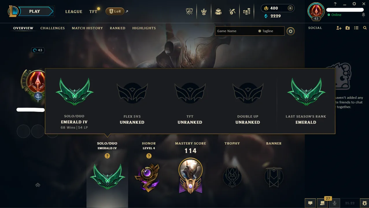 NA ⭐ Emerald IV 🏆 Handmade ♦ 400 RP ♦ Good Loot ♦ Full Access ♦ Aged & Safe Account ♦ Instant Delivery